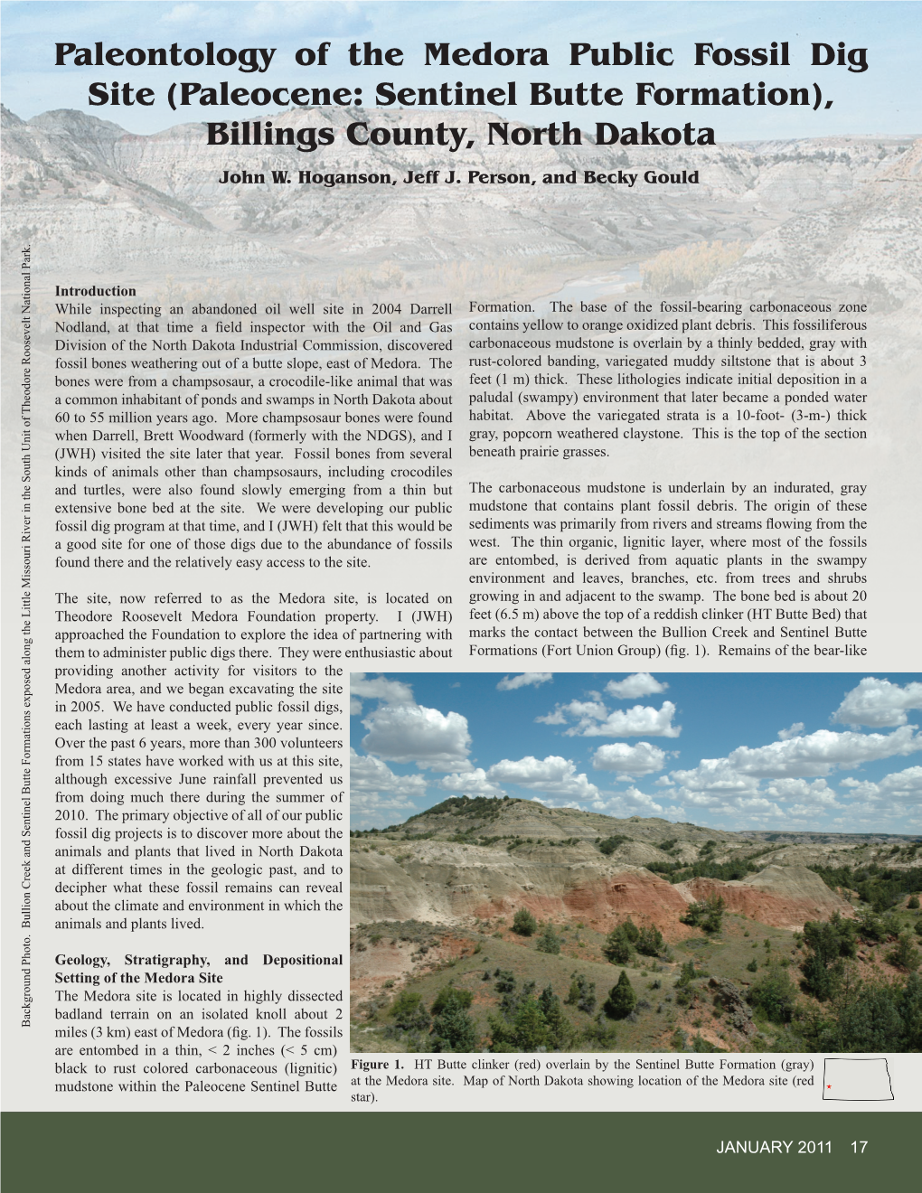 Paleontology of the Medora Public Fossil Dig Site (Paleocene: Sentinel Butte Formation), Billings County, North Dakota John W