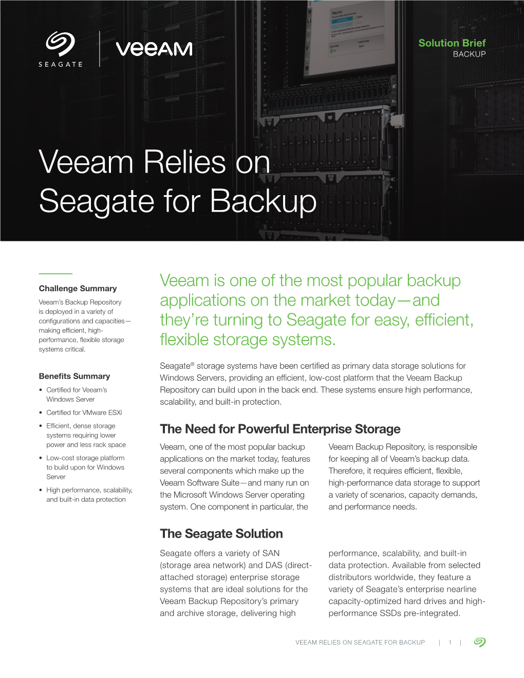 Veeam Relies on Seagate for Backup