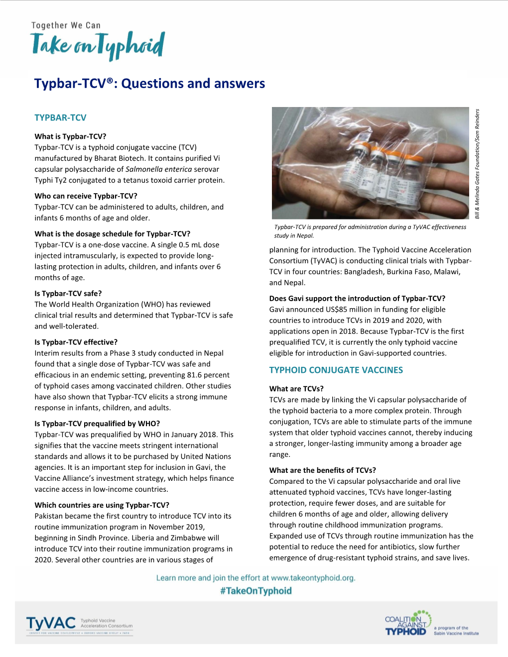 Typbar-TCV®: Questions and Answers