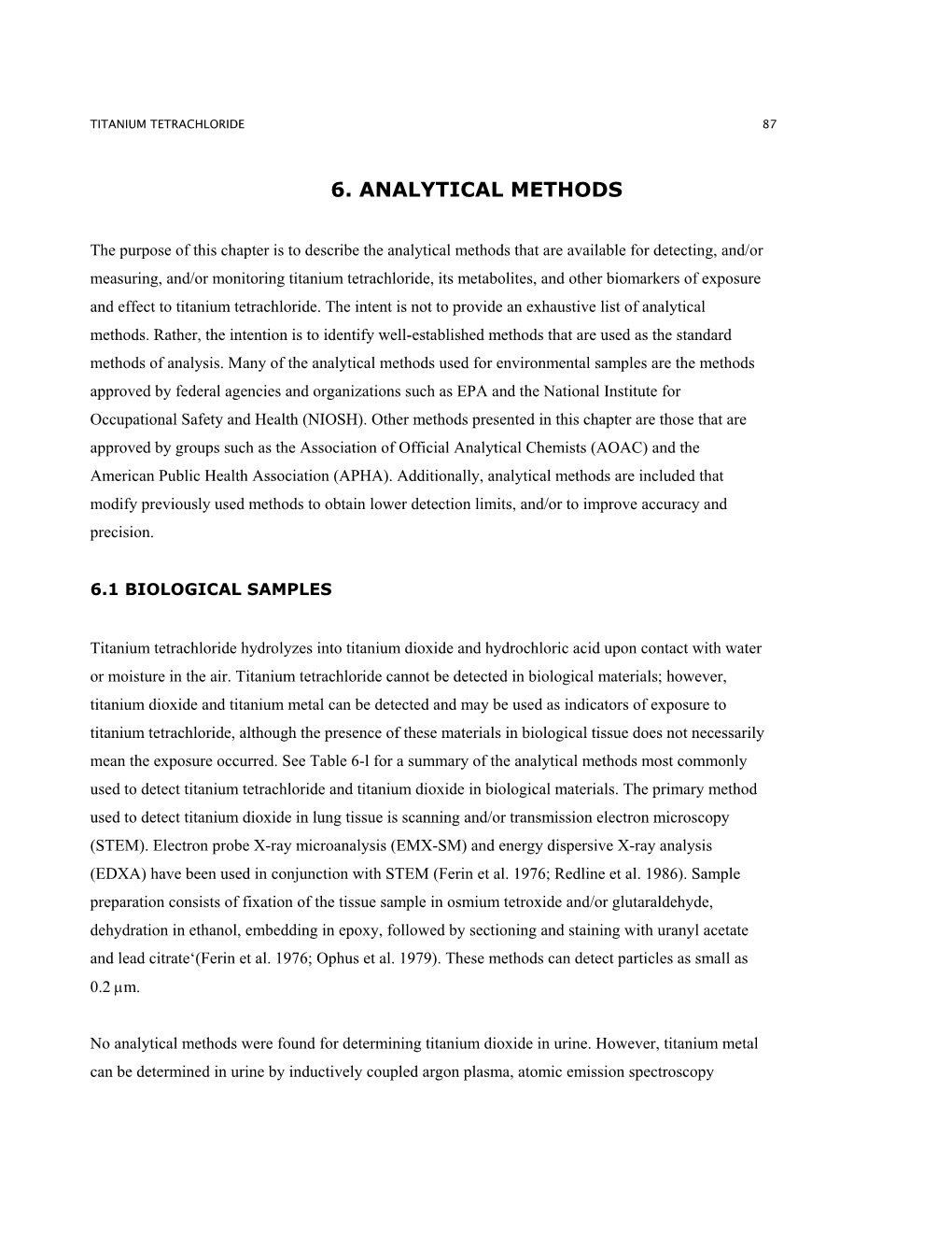 6. Analytical Methods