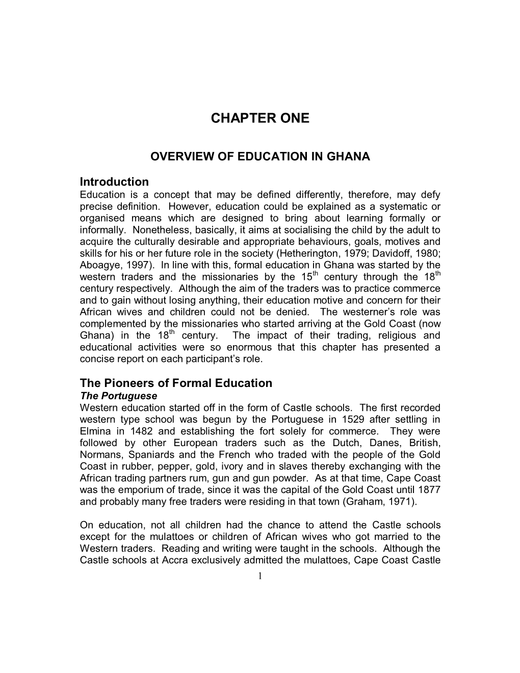 Overview of Education in Ghana