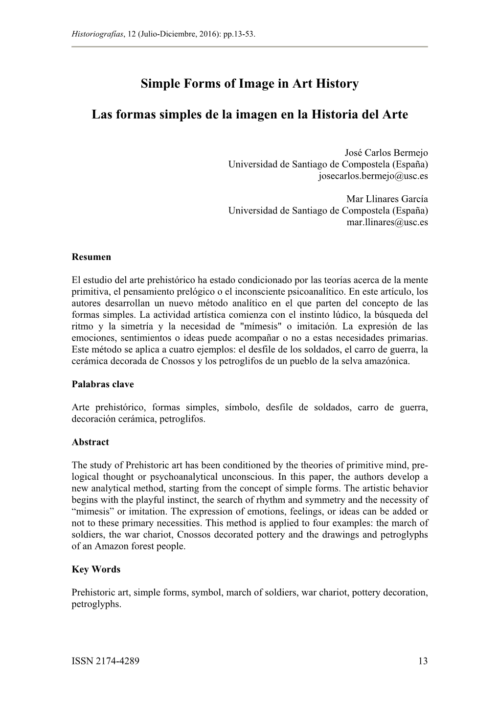 Simple Forms of Image in Art History Las Formas Simples De La Imagen