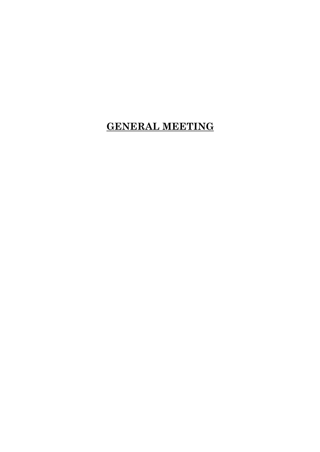 General Meeting