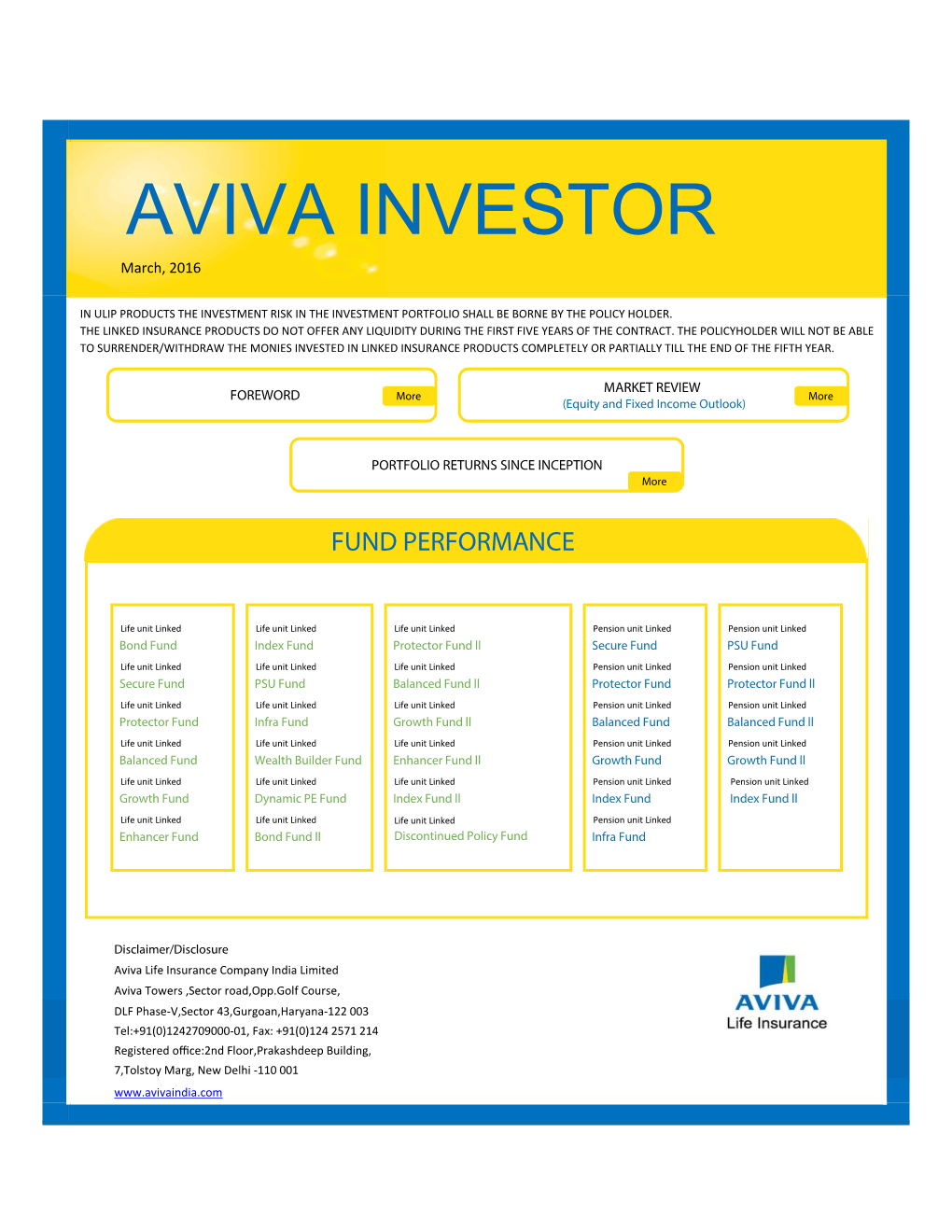 AVIVA INVESTOR March, 2016