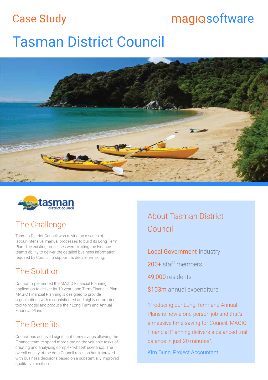 Tasman District Council MAGIQ Performance Digital