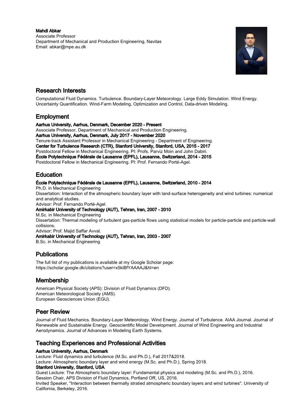 Research Interests Employment Education Publications