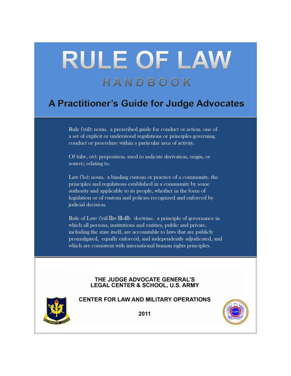 Rule of Law Handbook a Practitioner’S Guide for Judge Advocates