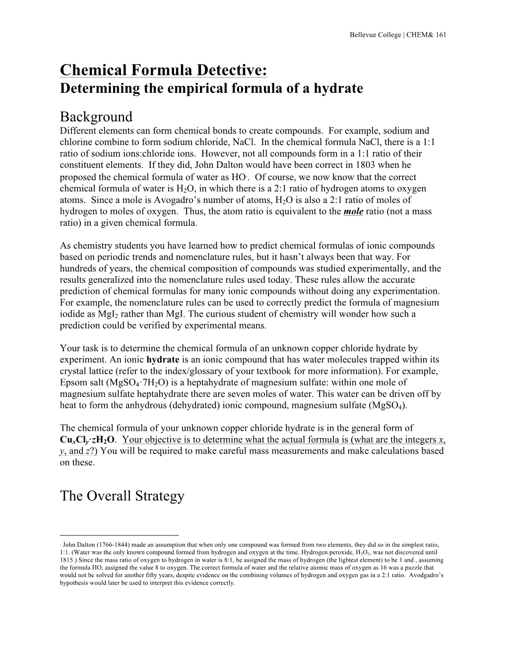 Chemical Formula Detective: Determining the Empirical Formula of a Hydrate