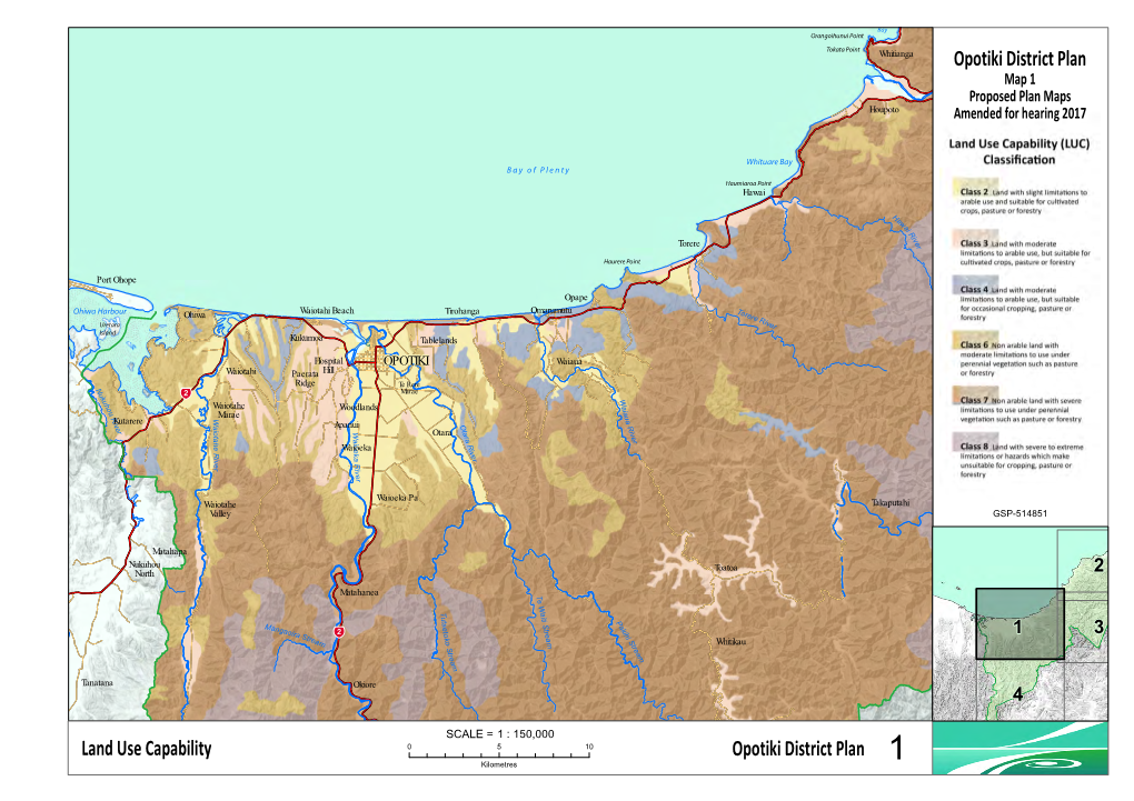 Opotiki District Plan 1 Land Use Capability Opotiki District Plan