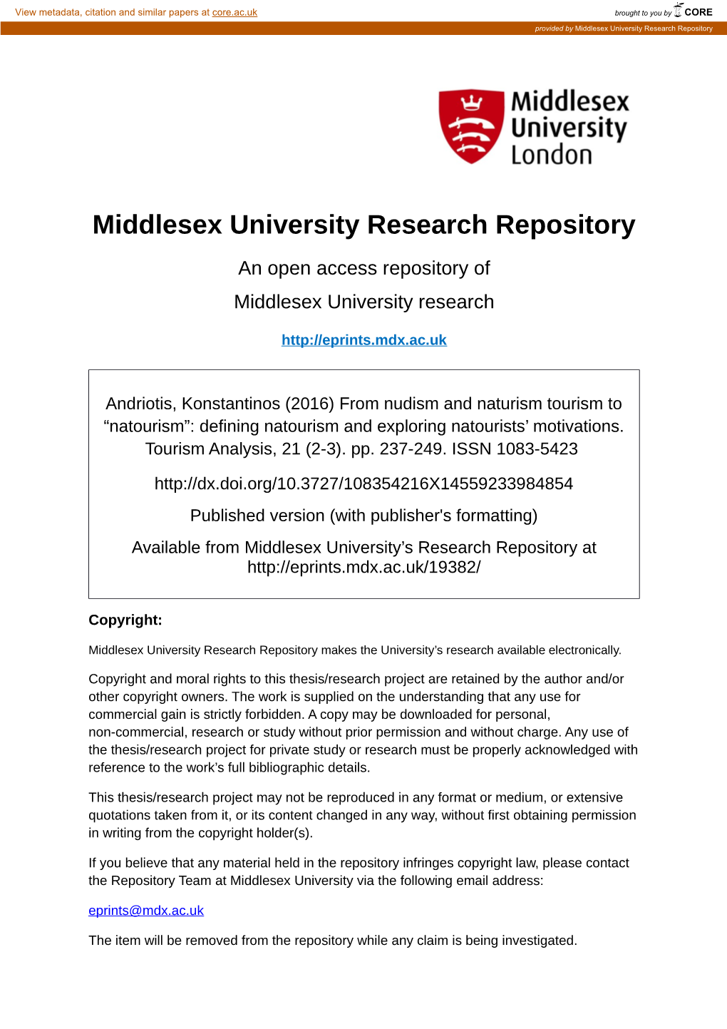 Middlesex University Research Repository