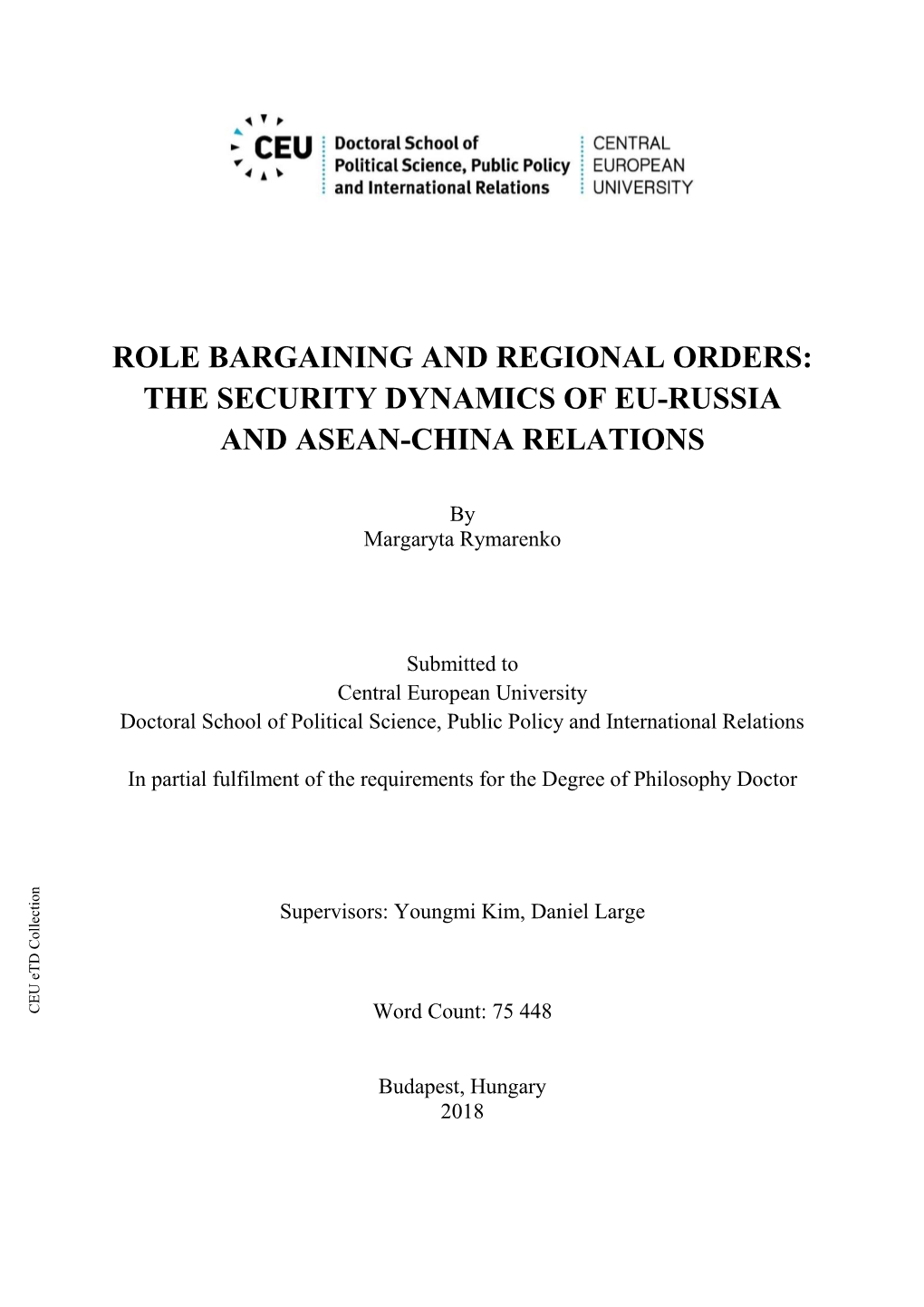 The Security Dynamics of Eu-Russia and Asean-China Relations