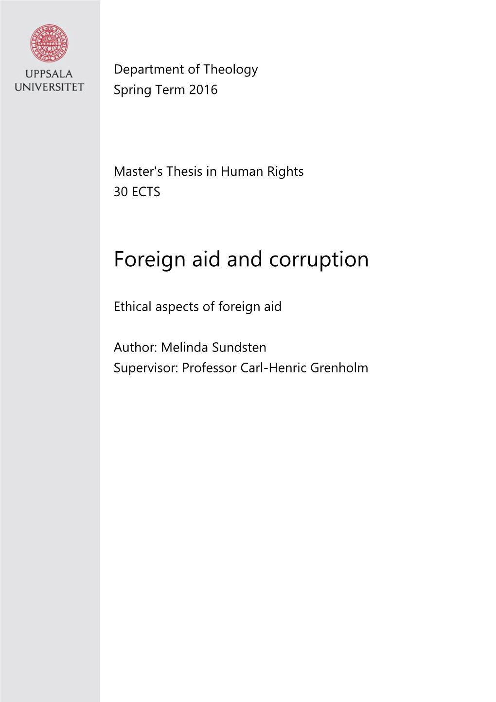 Foreign Aid and Corruption