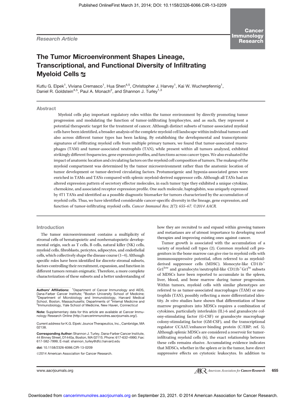 The Tumor Microenvironment Shapes Lineage, Transcriptional, and Functional Diversity of Inﬁltrating Myeloid Cells