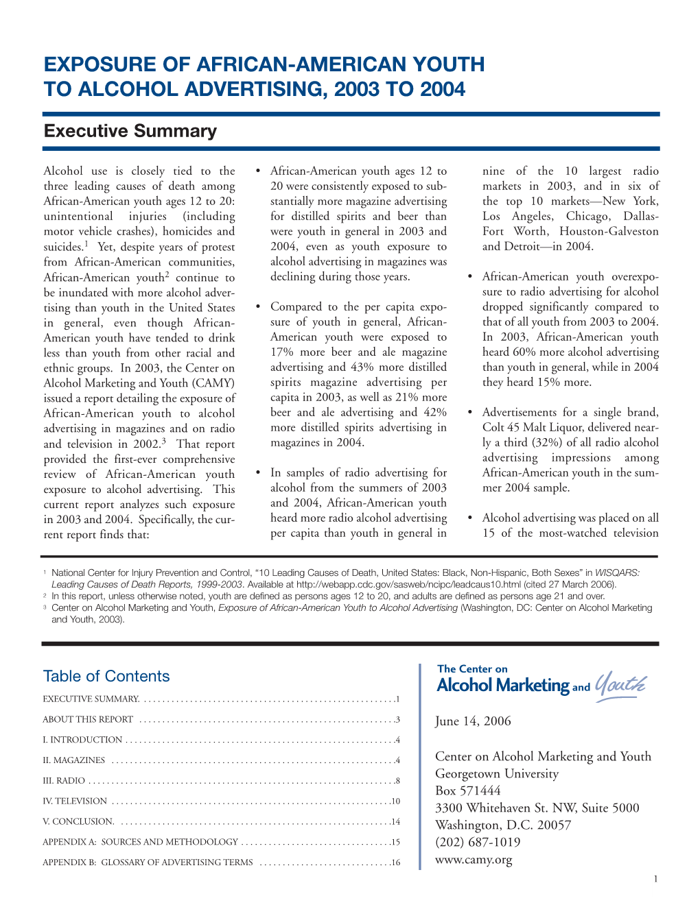 Exposure of African-American Youth to Alcohol Advertising, 2003 to 2004