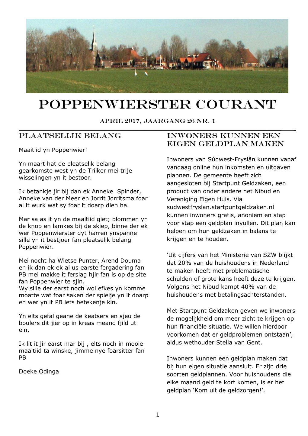 Poppenwierster Courant 2017 Editie 1