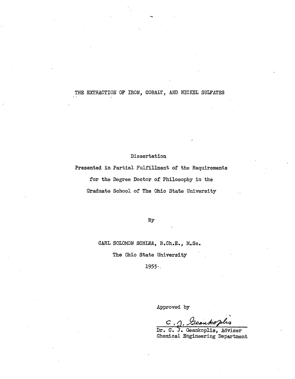 The Extraction of Iron, Cobalt, and Nickel Sulfates