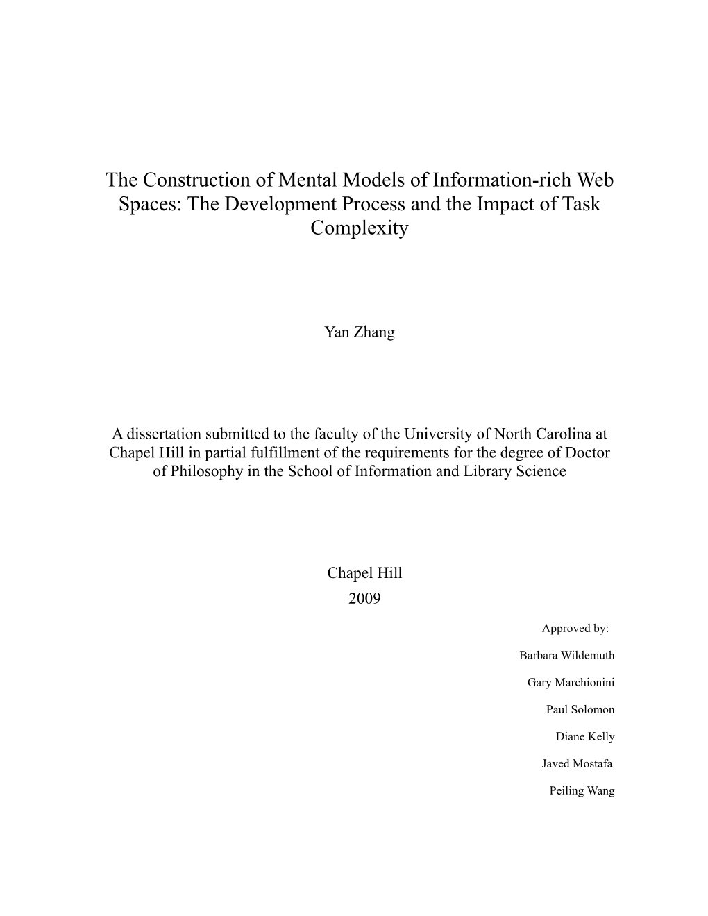 The Construction of Mental Models of Information-Rich Web Spaces: the Development Process and the Impact of Task Complexity