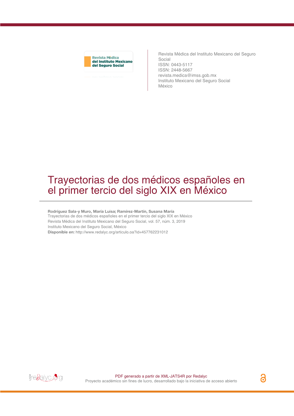 Trayectorias De Dos Médicos Españoles En El Primer Tercio Del Siglo XIX En México