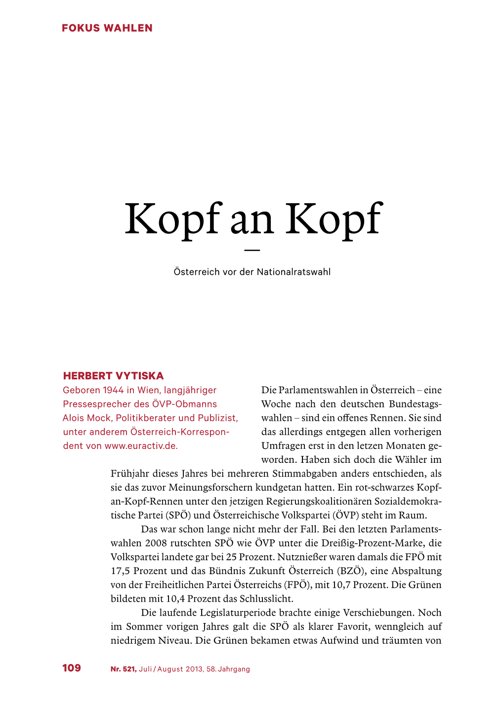 Kopf an Kopf