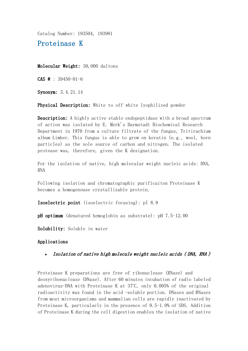 Proteinase K