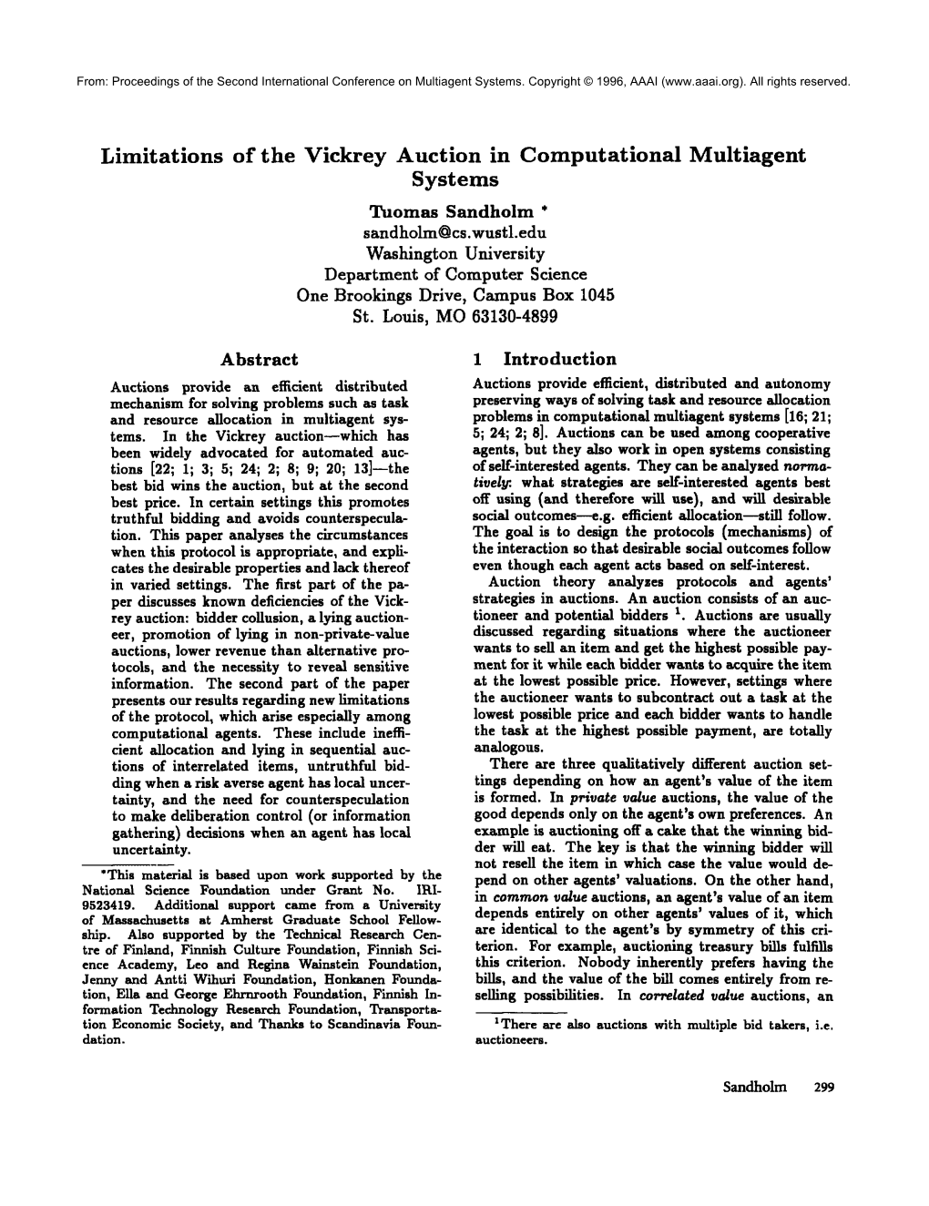 Limitations of the Vickrey Auction in Computational Multiagent Systems