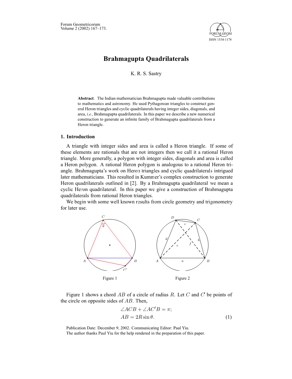 Brahmagupta Quadrilaterals