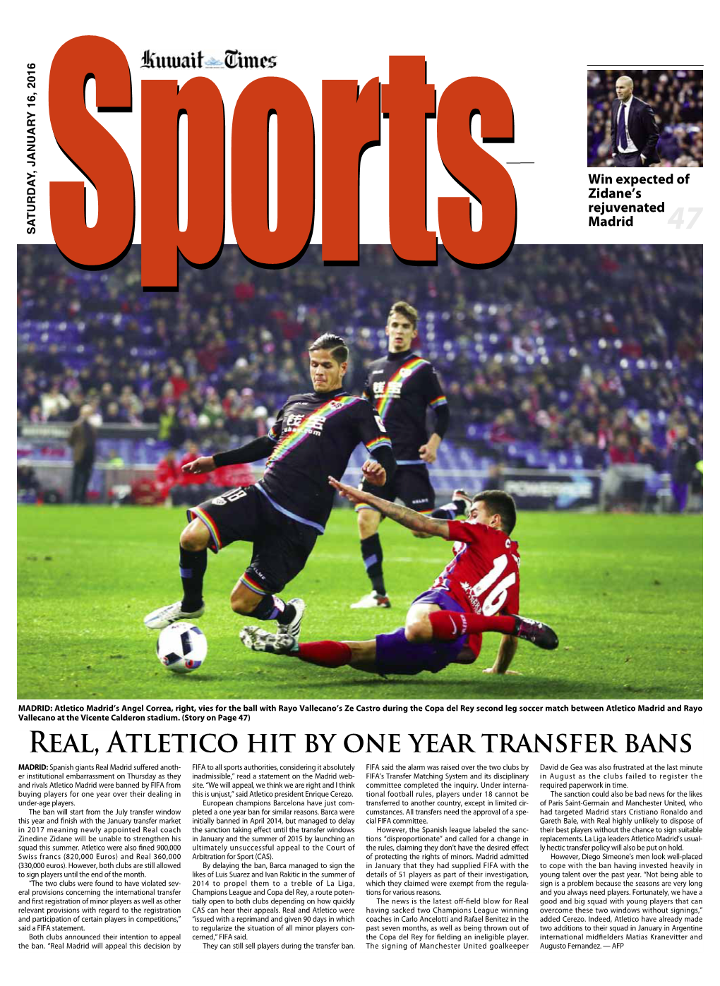 Real, Atletico Hit by One Year Transfer Bans