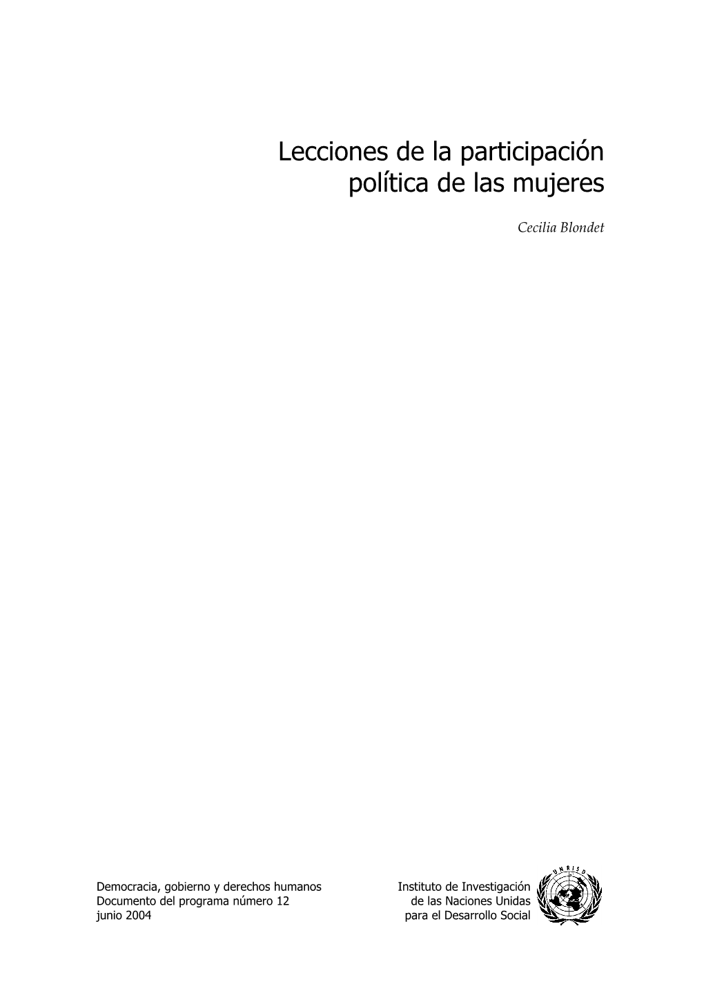 Lecciones De La Participación Política De Las Mujeres