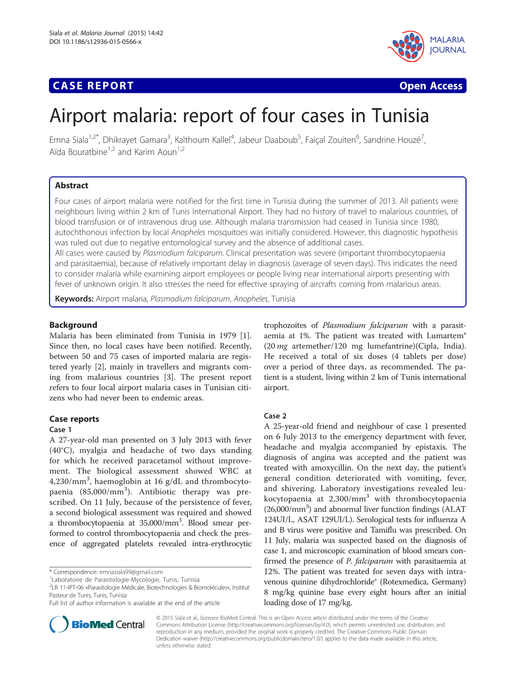 Airport Malaria