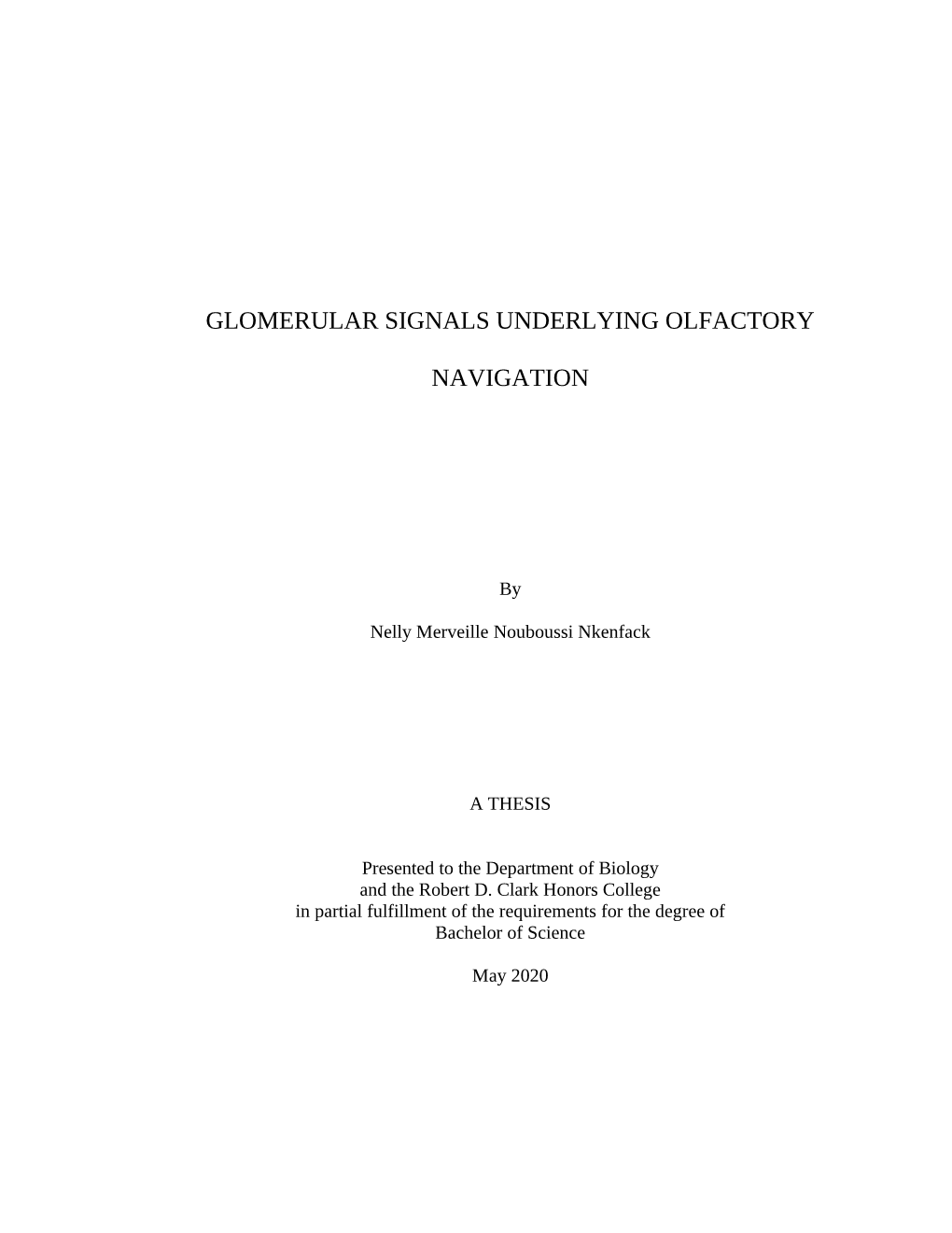 Glomerular Signals Underlying Olfactory