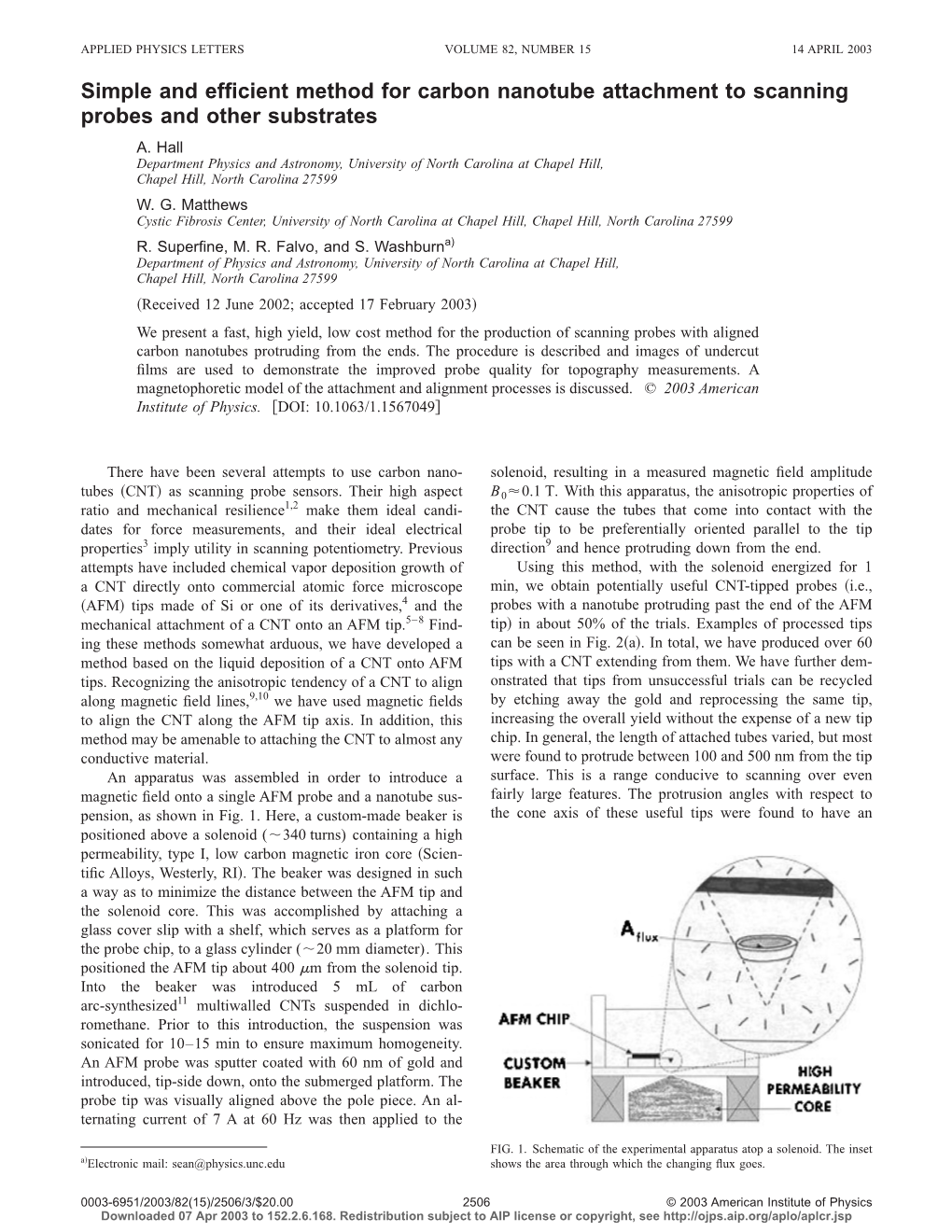 Simple and Efficient Method for Carbon Nanotube Attachment to Scanning