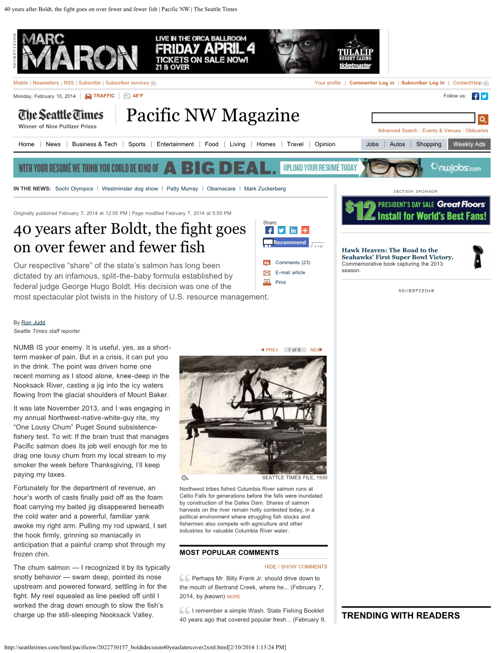 40 Years After Boldt, the Fight Goes on Over Fewer and Fewer Fish | Pacific NW | the Seattle Times
