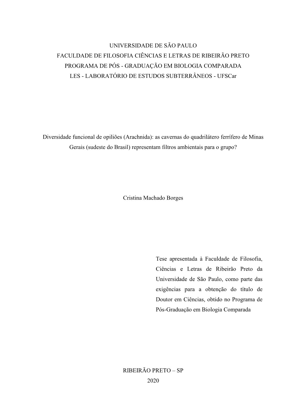 Universidade De São Paulo Faculdade De Filosofia