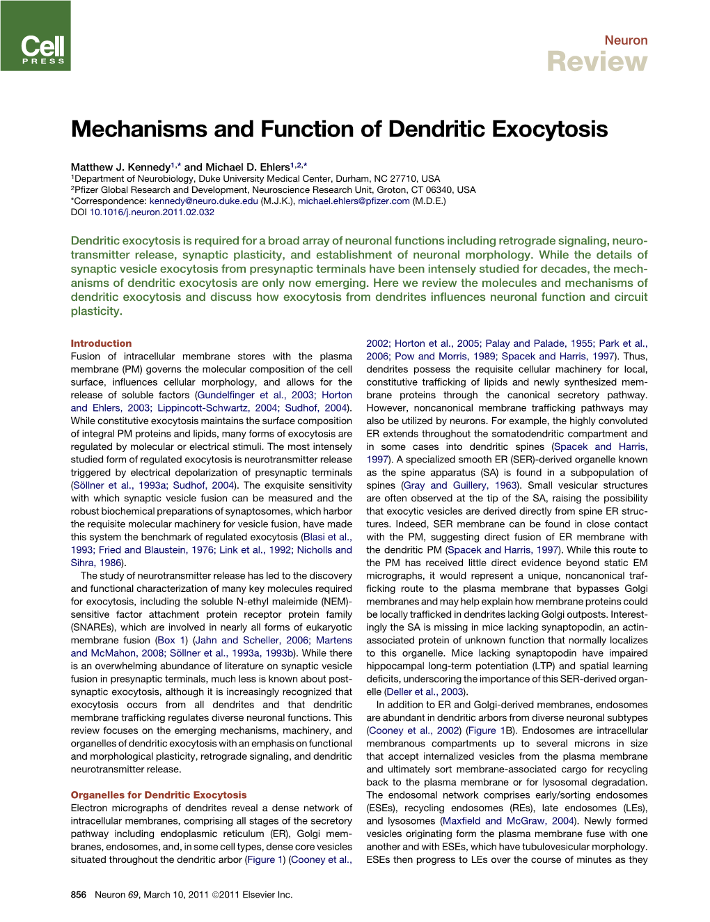 Mechanisms and Function of Dendritic Exocytosis