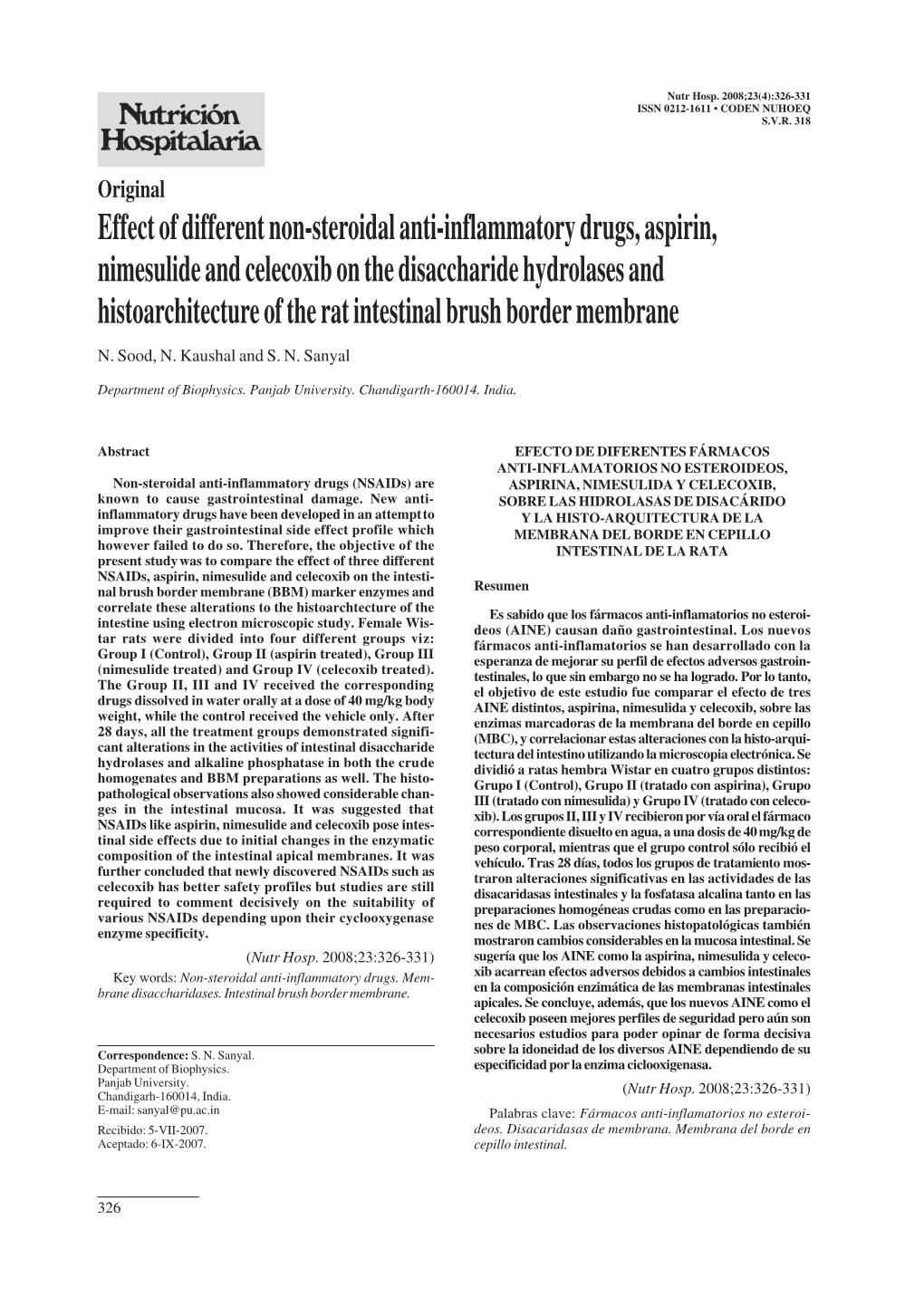 Effect of Different Non-Steroidal Anti-Inflammatory Drugs, Aspirin