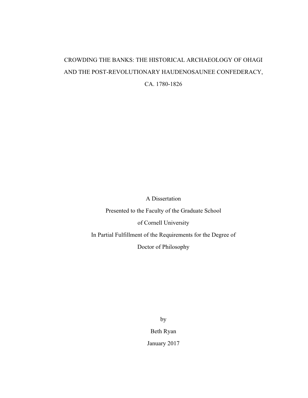 The Historical Archaeology of Ohagi and the Post-Revolutionary Haudenosaunee Confederacy, Ca