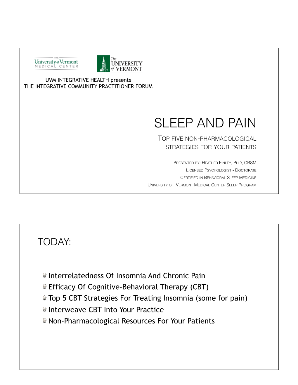 Sleep and Pain 2017 Slides