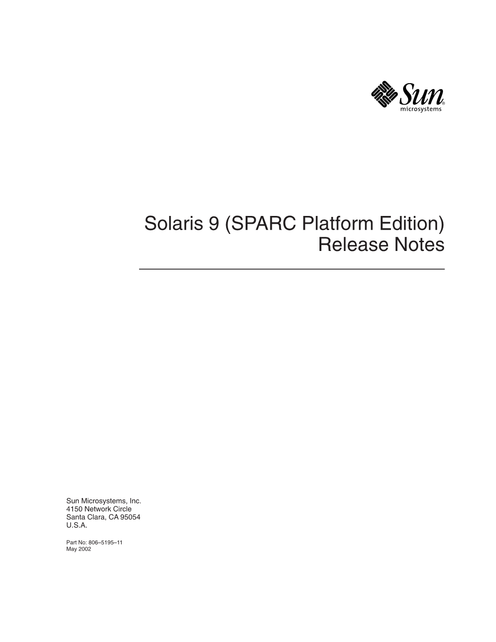 Solaris 9 (SPARC Platform Edition) Release Notes