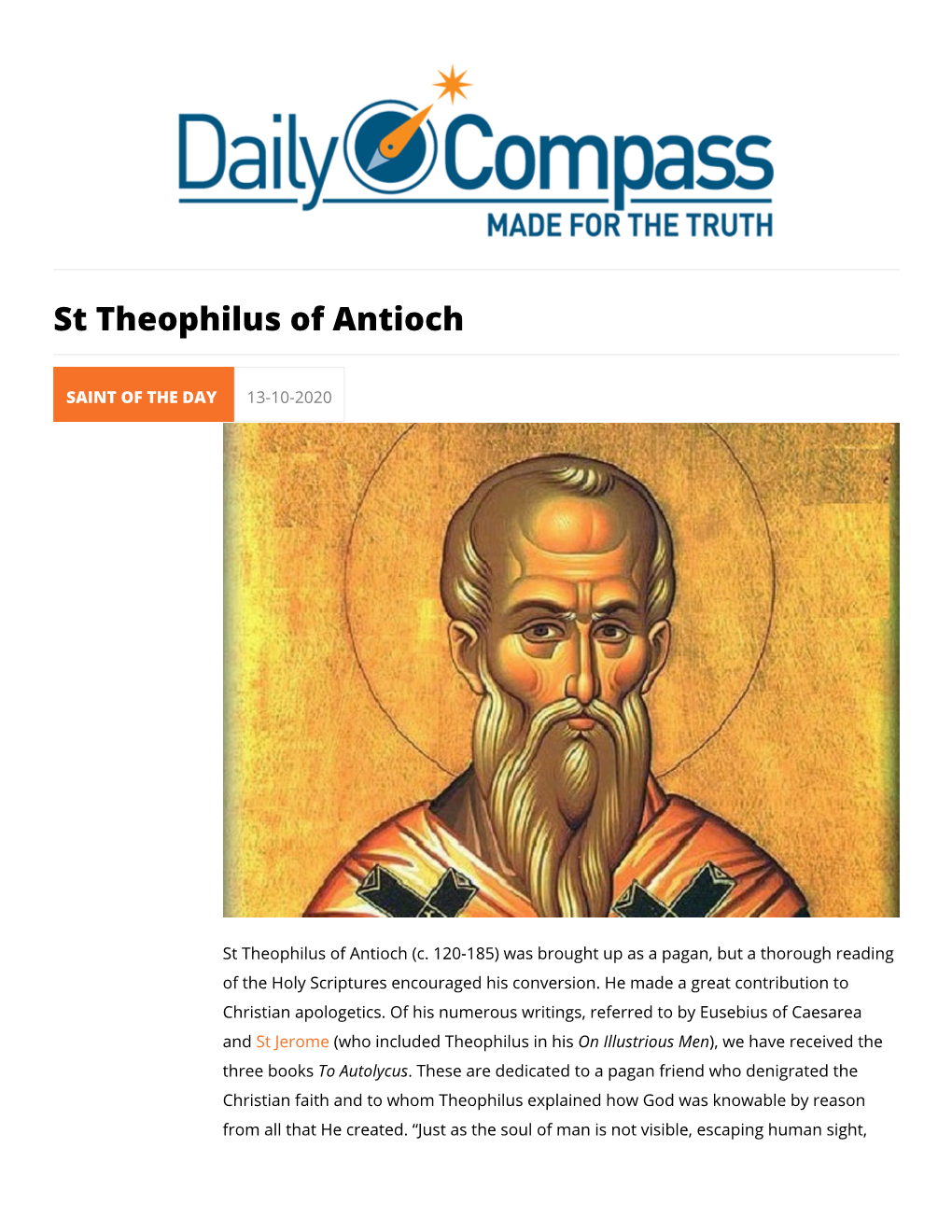 St Theophilus of Antioch