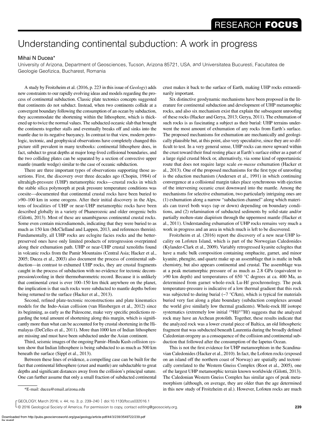 Understanding Continental Subduction: a Work in Progress