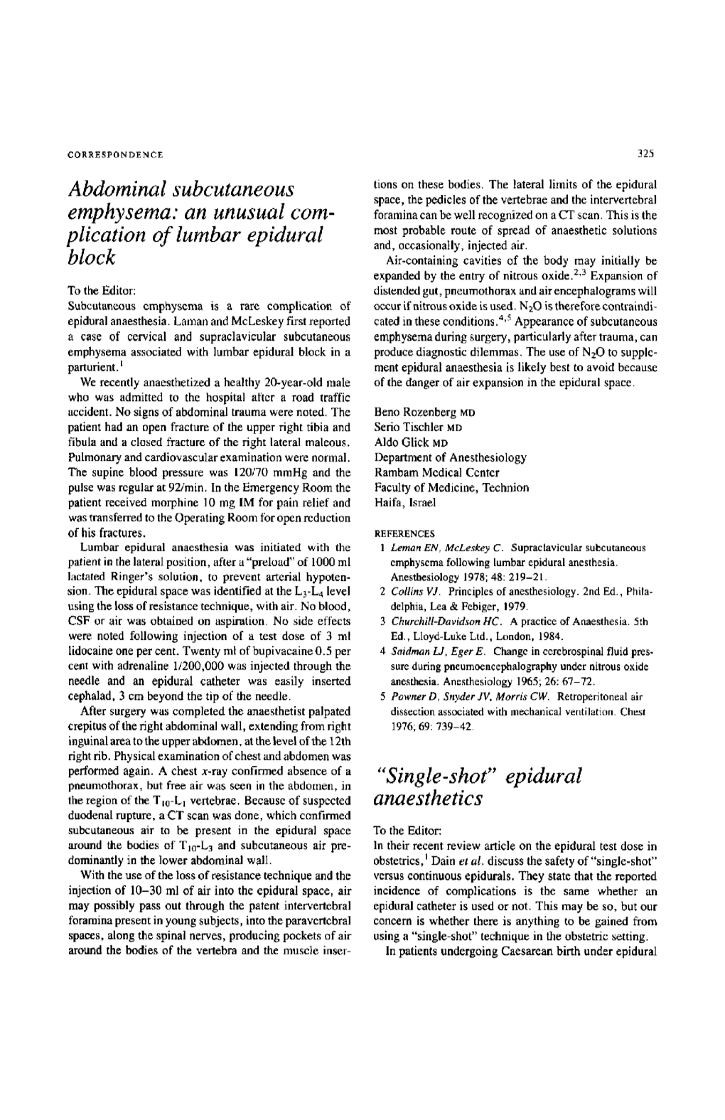 Abdominal Subcutaneous Emphysema: an Unusual Complication of Lumbar