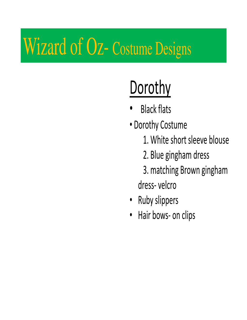 Dorothy • Black Flats • Dorothy Costume 1