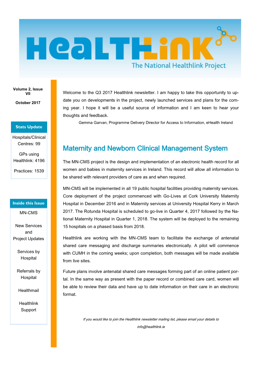 Healthlink Q3 Newsletter.Pdf