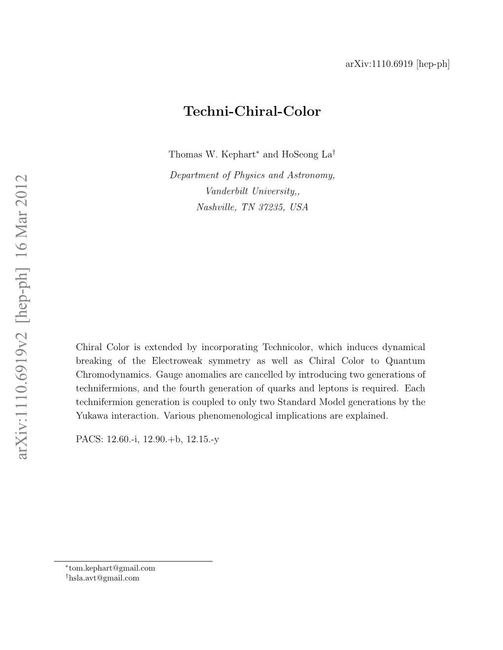 Techni-Chiral-Color