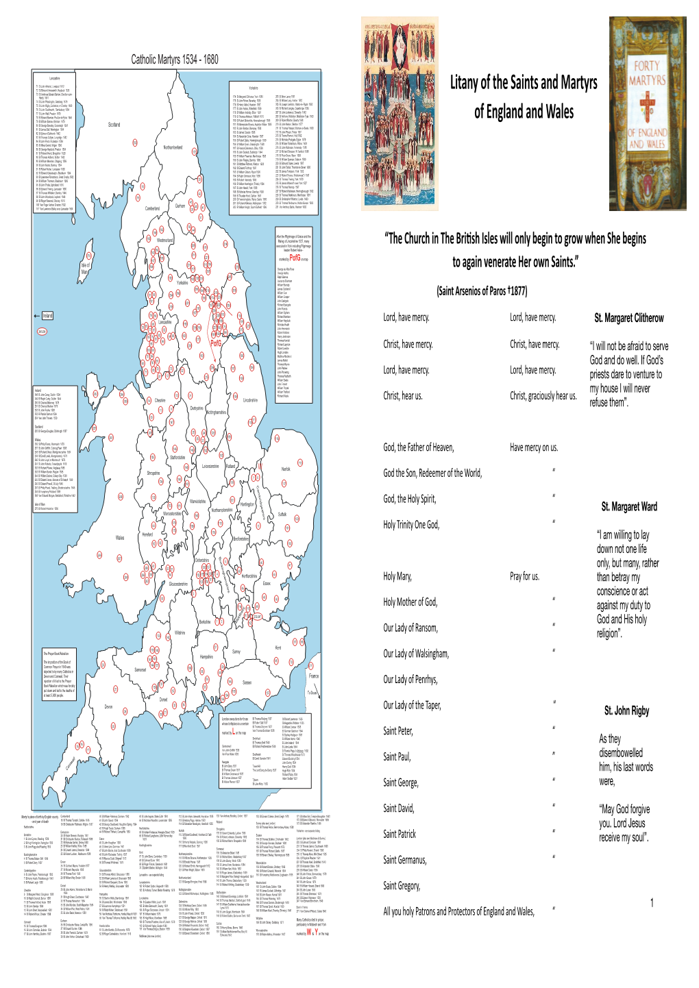 Litany of the Saints and Martyrs of England and Wales