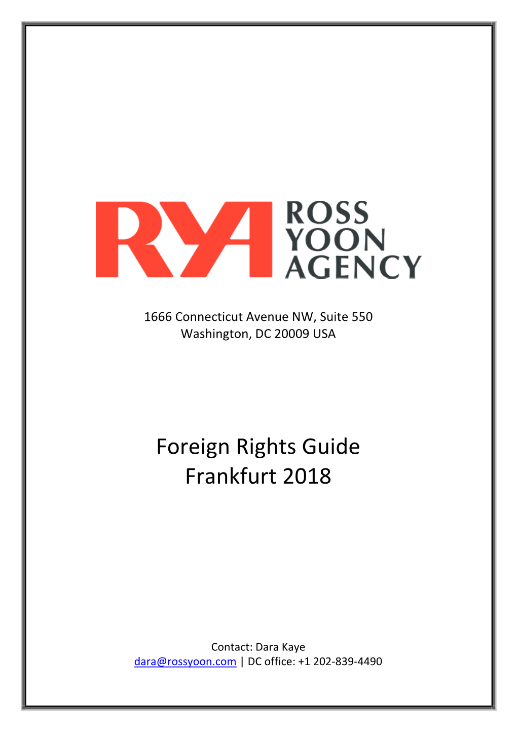 Foreign Rights Guide Frankfurt 2018