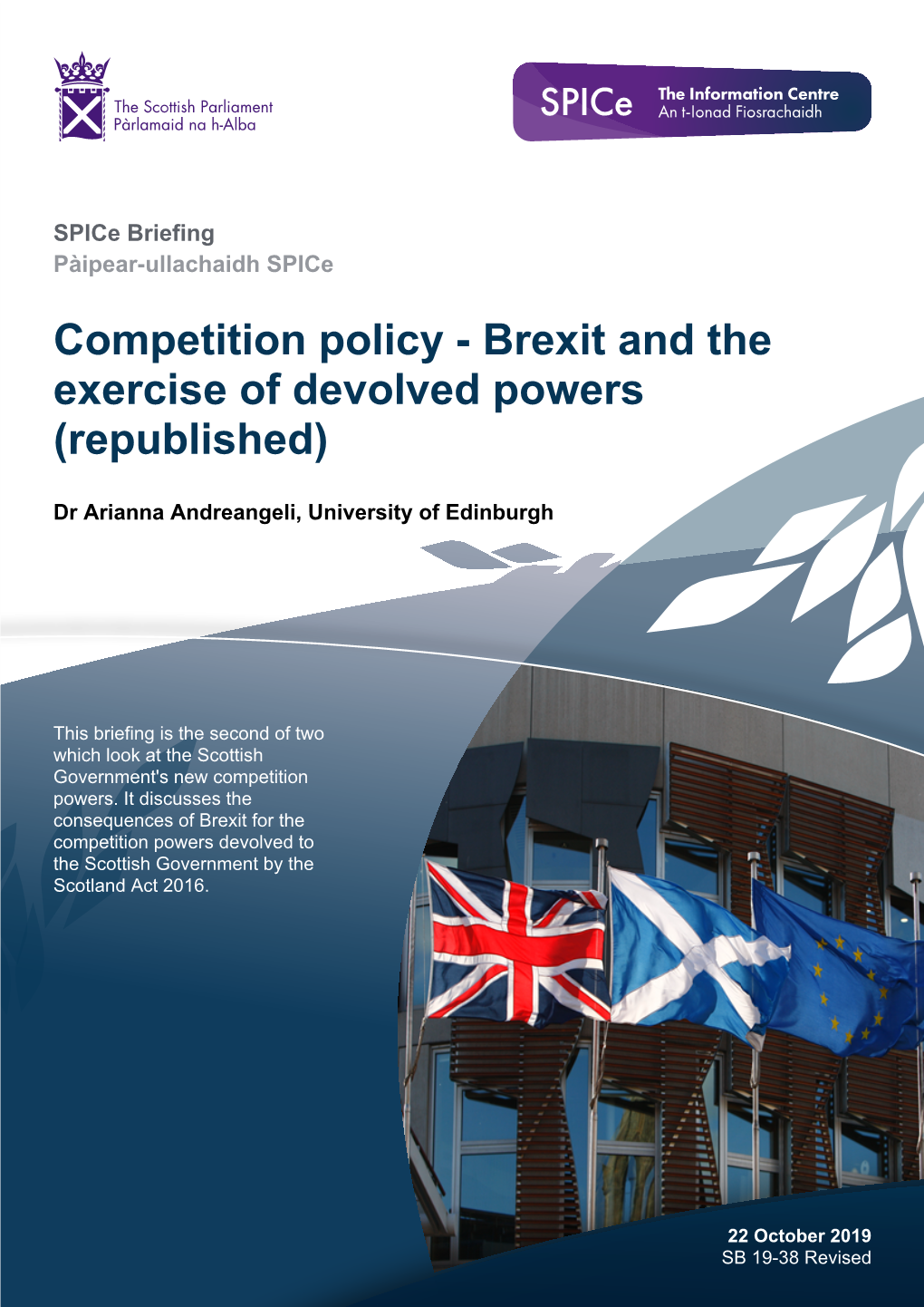 Competition Policy - Brexit and the Exercise of Devolved Powers (Republished)