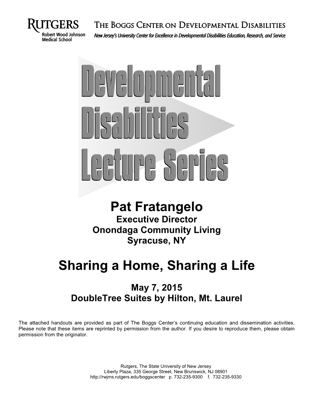 Pat Fratangelo Sharing a Home, Sharing a Life