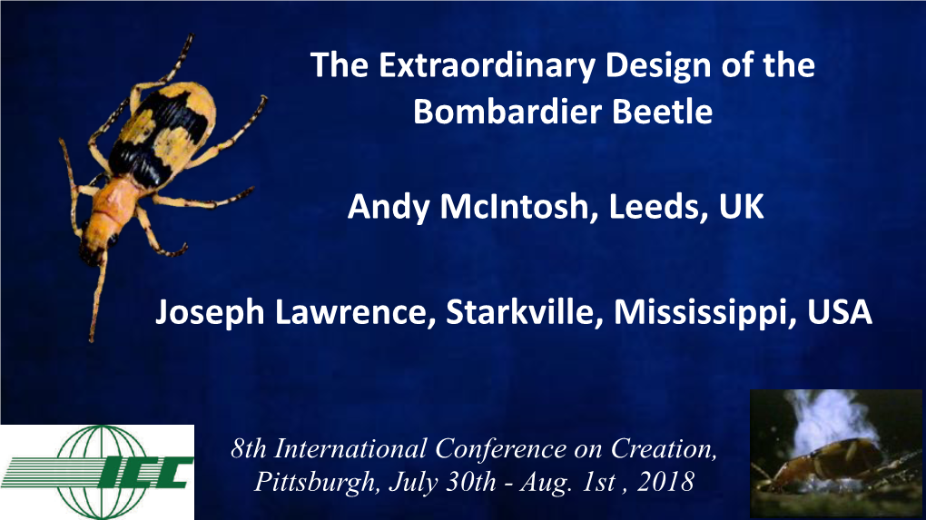 The Extraordinary Design of the Bombardier Beetle BMB9C