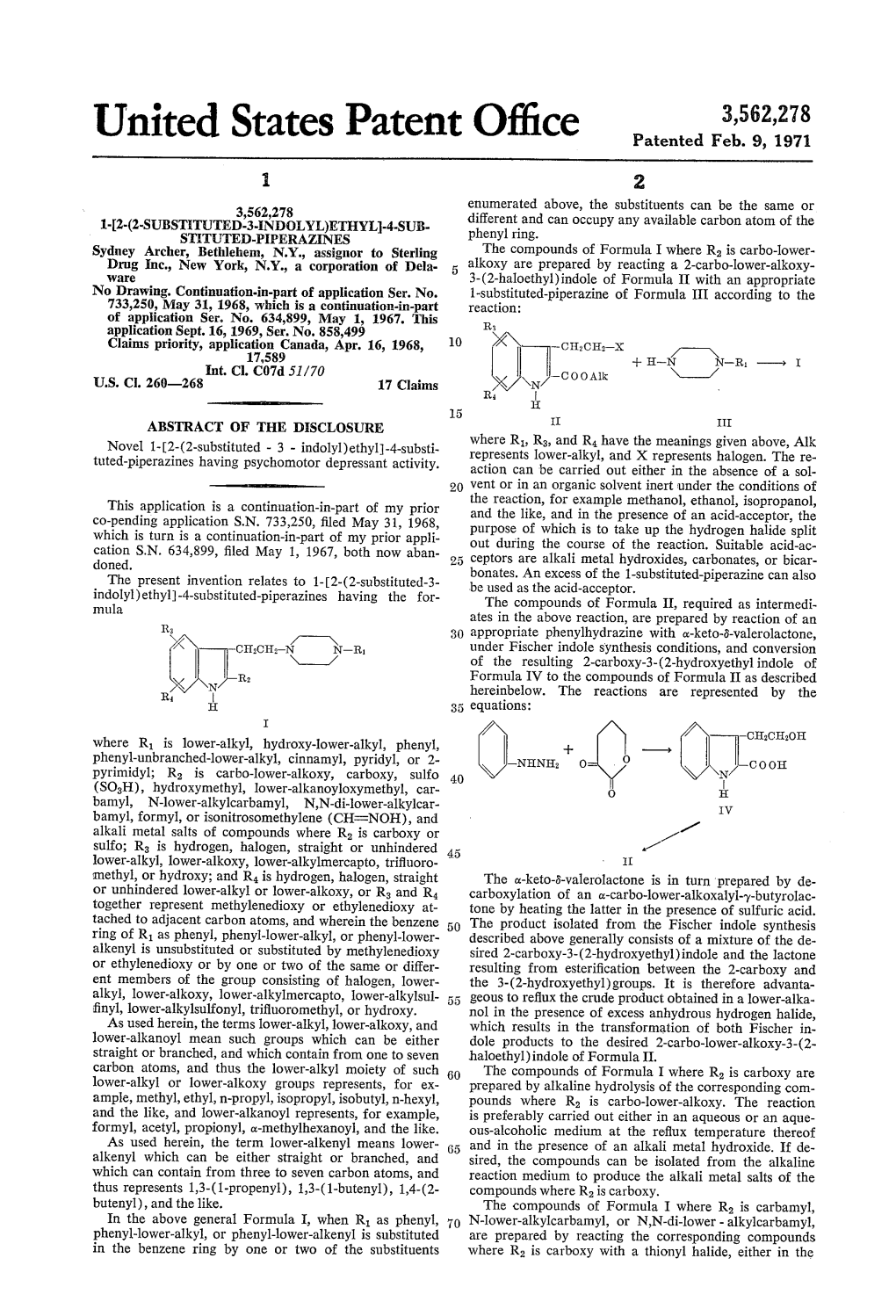 United States Patent Office Patented Feb